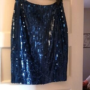 Blue Sequin Pencil Skirt for Cocktail Nights